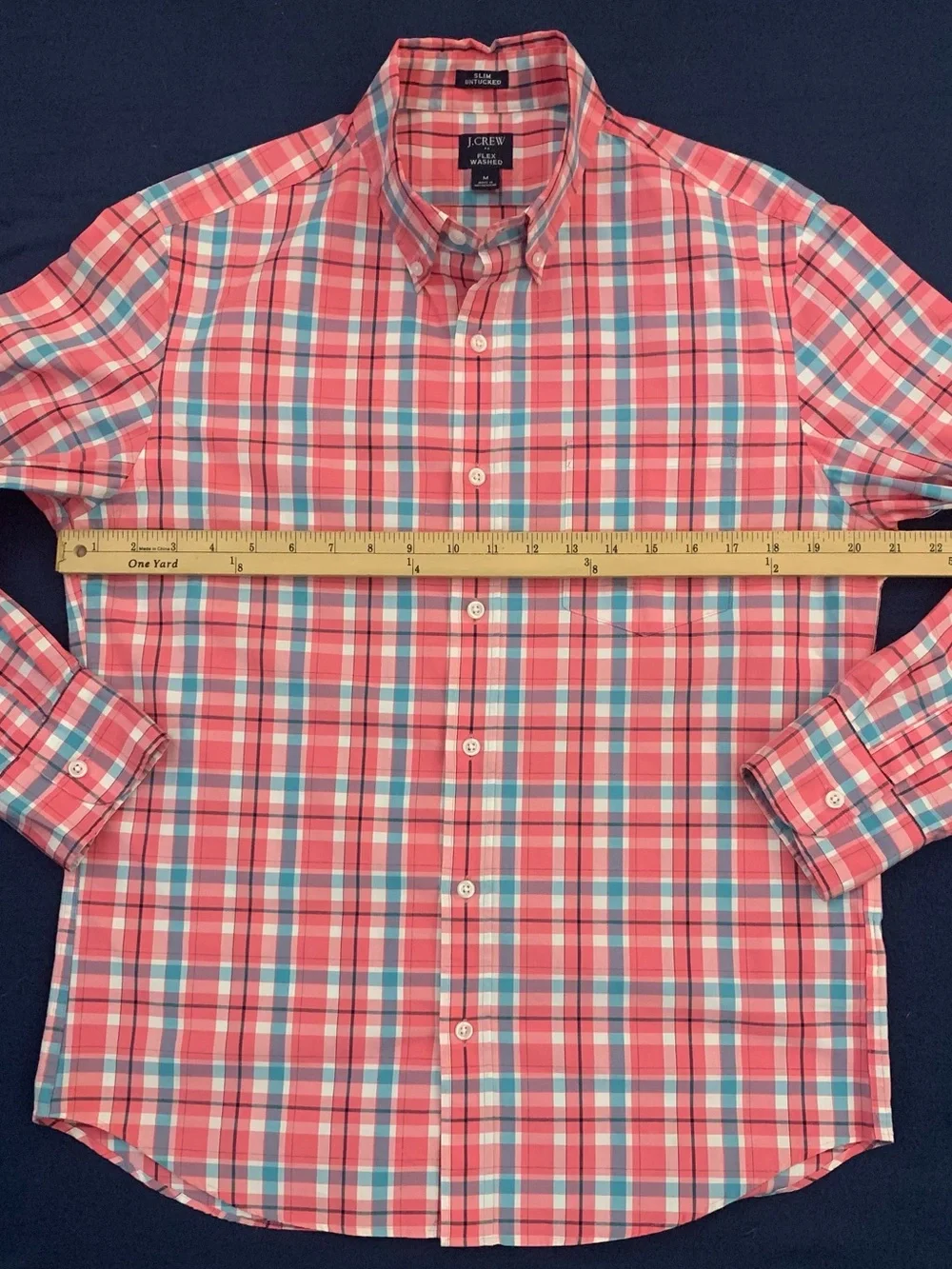 J CREW Slim Untucked Flex Washed Plaid Shirt